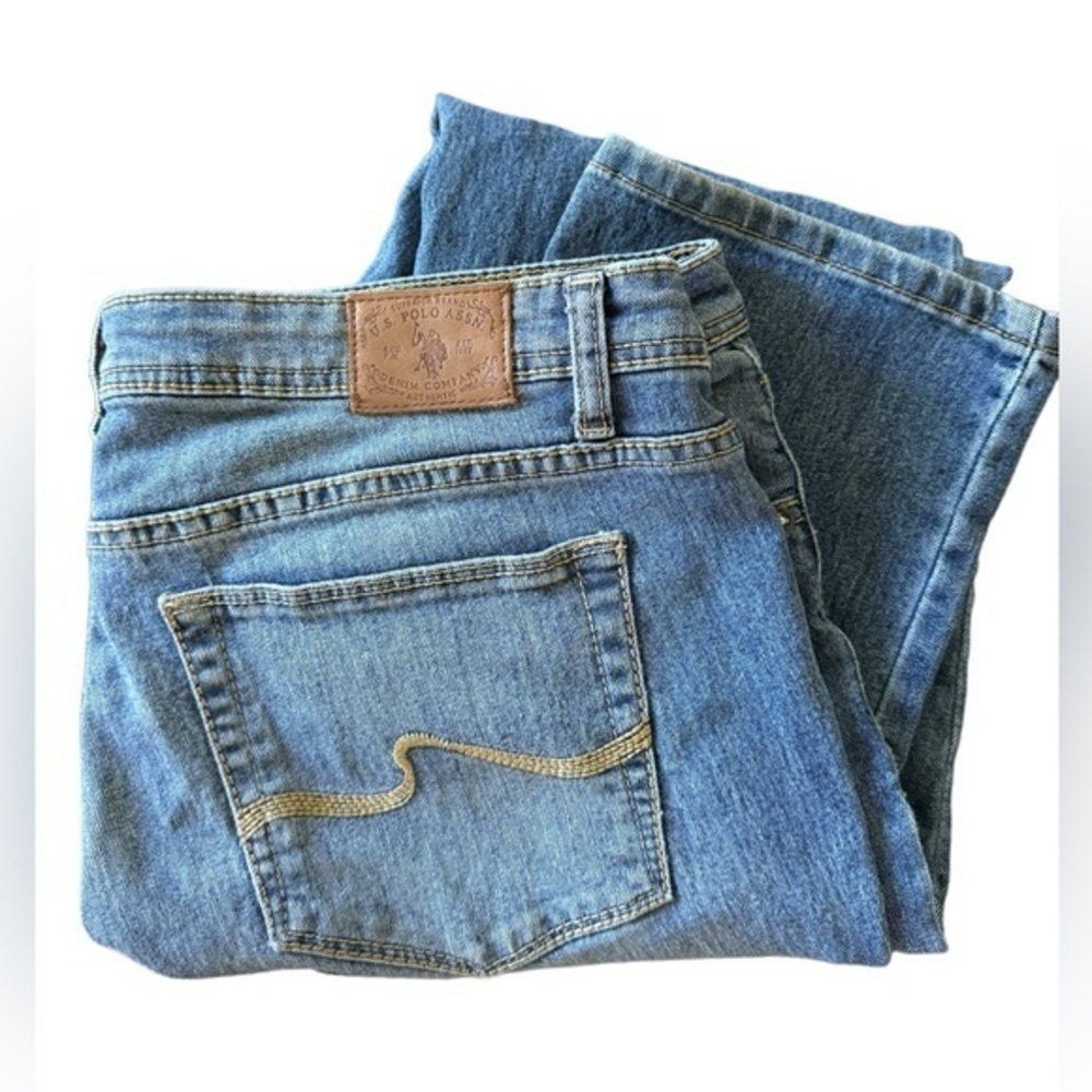 US Polo Assn women’s blue signature straight mid rise jeans 12